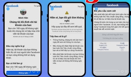 Tài khoản Facebook bị vô hiệu hóa, bị đình chỉ 180 ngày